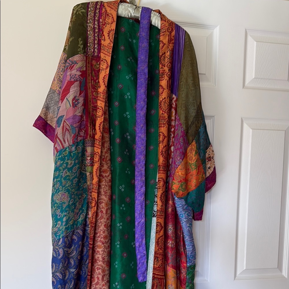 Patchwork silk kimono
